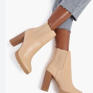 Charles David Beige Ankle Boots
